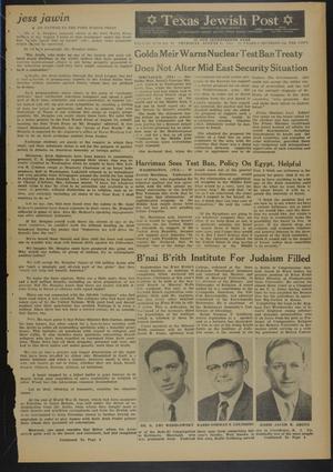 Texas Jewish Post (Fort Worth, Tex.), Vol. 17, No. 33, Ed. 1 Thursday, August 15, 1963