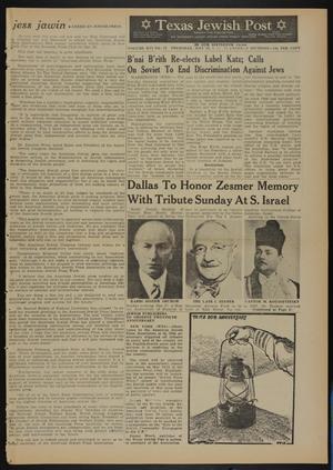 Texas Jewish Post (Fort Worth, Tex.), Vol. 16, No. 22, Ed. 1 Thursday, May 24, 1962
