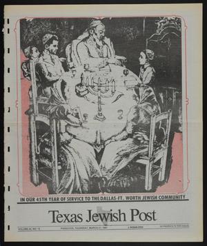 Primary view of object titled 'Texas Jewish Post (Fort Worth, Tex.), Vol. 45, No. 12, Ed. 1 Thursday, March 21, 1991'.