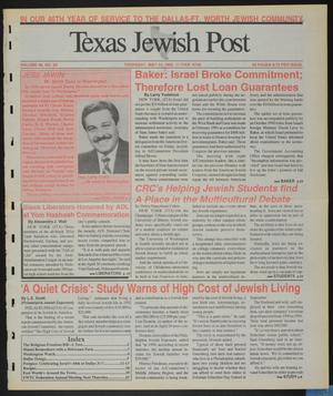 Primary view of object titled 'Texas Jewish Post (Fort Worth, Tex.), Vol. 46, No. 20, Ed. 1 Thursday, May 14, 1992'.