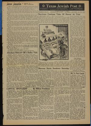 Texas Jewish Post (Fort Worth, Tex.), Vol. 15, No. 20, Ed. 1 Thursday, May 18, 1961