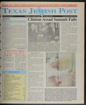 Texas Jewish Post (Fort Worth, Tex.), Vol. 54, No. 13, Ed. 1 Thursday, March 30, 2000