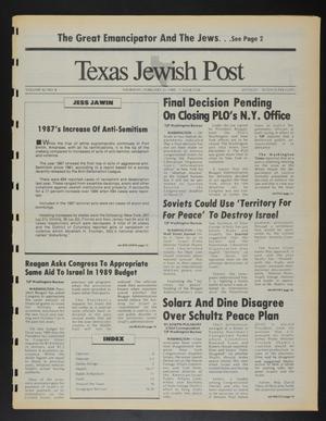 Primary view of object titled 'Texas Jewish Post (Fort Worth, Tex.), Vol. 42, No. 8, Ed. 1 Thursday, February 25, 1988'.