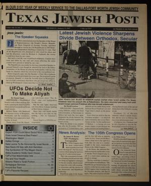 Primary view of object titled 'Texas Jewish Post (Fort Worth, Tex.), Vol. 51, No. 2, Ed. 1 Thursday, January 9, 1997'.