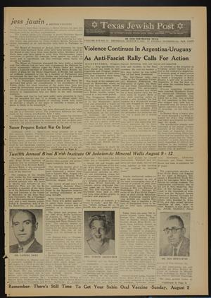 Texas Jewish Post (Fort Worth, Tex.), Vol. 16, No. 31, Ed. 1 Thursday, August 2, 1962