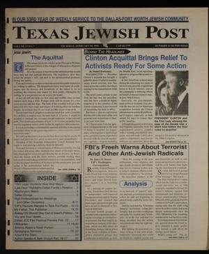 Primary view of object titled 'Texas Jewish Post (Fort Worth, Tex.), Vol. 53, No. 7, Ed. 1 Thursday, February 18, 1999'.