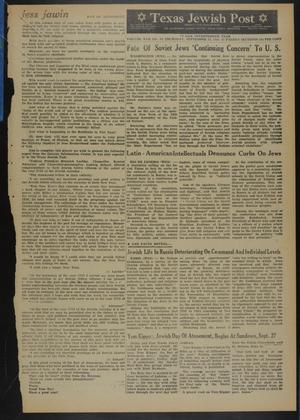 Primary view of object titled 'Texas Jewish Post (Fort Worth, Tex.), Vol. 17, No. 39, Ed. 1 Thursday, September 26, 1963'.