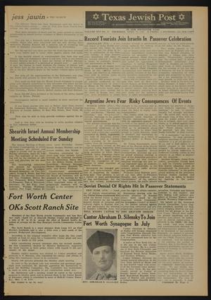 Texas Jewish Post (Fort Worth, Tex.), Vol. 16, No. 17, Ed. 1 Thursday, April 26, 1962
