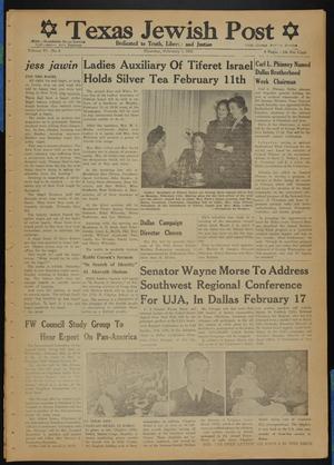 Primary view of object titled 'Texas Jewish Post (Fort Worth, Tex.), Vol. 6, No. 6, Ed. 1 Thursday, February 7, 1952'.