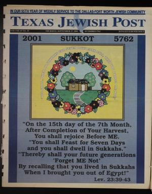 Texas Jewish Post (Fort Worth, Tex.), Vol. 55, No. 39, Ed. 1 Thursday, September 27, 2001