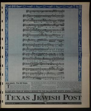 Primary view of object titled 'Texas Jewish Post (Fort Worth, Tex.), Vol. 50, No. 38, Ed. 1 Thursday, September 19, 1996'.