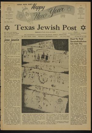 Primary view of object titled 'Texas Jewish Post (Fort Worth, Tex.), Vol. 9, No. 37, Ed. 1 Thursday, September 15, 1955'.