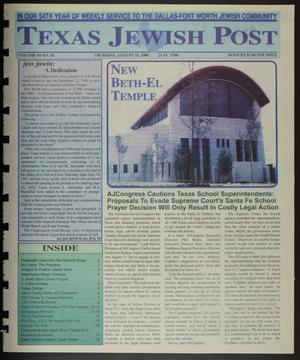 Texas Jewish Post (Fort Worth, Tex.), Vol. 54, No. 34, Ed. 1 Thursday, August 24, 2000
