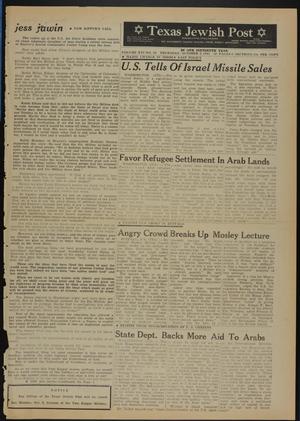 Texas Jewish Post (Fort Worth, Tex.), Vol. 16, No. 40, Ed. 1 Thursday, October 4, 1962