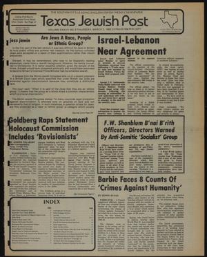 Primary view of object titled 'Texas Jewish Post (Fort Worth, Tex.), Vol. 37, No. 9, Ed. 1 Thursday, March 3, 1983'.