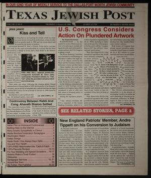 Primary view of object titled 'Texas Jewish Post (Fort Worth, Tex.), Vol. 52, No. 8, Ed. 1 Thursday, February 19, 1998'.