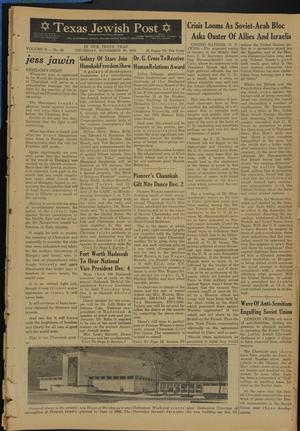 Primary view of object titled 'Texas Jewish Post (Fort Worth, Tex.), Vol. 10, No. 48, Ed. 1 Thursday, November 29, 1956'.