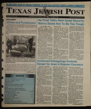 Primary view of object titled 'Texas Jewish Post (Fort Worth, Tex.), Vol. 53, No. 40, Ed. 1 Thursday, October 7, 1999'.