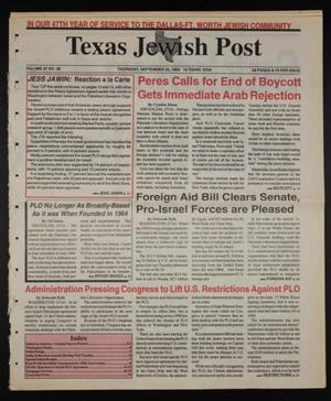 Primary view of object titled 'Texas Jewish Post (Fort Worth, Tex.), Vol. 47, No. 39, Ed. 1 Thursday, September 30, 1993'.