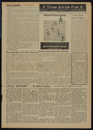 Texas Jewish Post (Fort Worth, Tex.), Vol. 15, No. 7, Ed. 1 Thursday, February 16, 1961