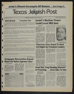 Texas Jewish Post (Fort Worth, Tex.), Vol. 41, No. 10, Ed. 1 Thursday, March 5, 1987