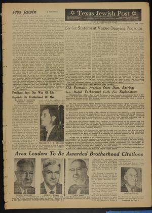Primary view of object titled 'Texas Jewish Post (Fort Worth, Tex.), Vol. 17, No. 8, Ed. 1 Thursday, February 21, 1963'.