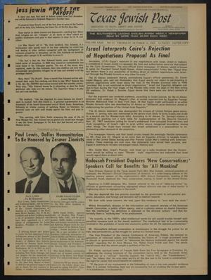 Primary view of object titled 'Texas Jewish Post (Fort Worth, Tex.), Vol. 23, No. 42, Ed. 1 Thursday, October 16, 1969'.