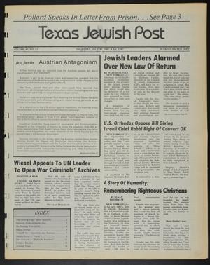 Texas Jewish Post (Fort Worth, Tex.), Vol. 41, No. 31, Ed. 1 Thursday, July 30, 1987