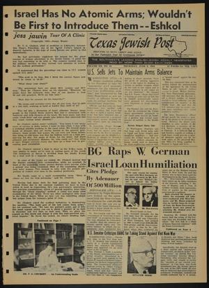 Primary view of Texas Jewish Post (Fort Worth, Tex.), Vol. 20, No. 23, Ed. 1 Thursday, June 9, 1966