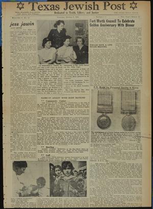 Texas Jewish Post (Fort Worth, Tex.), Vol. 5, No. 21, Ed. 1 Thursday, October 4, 1951