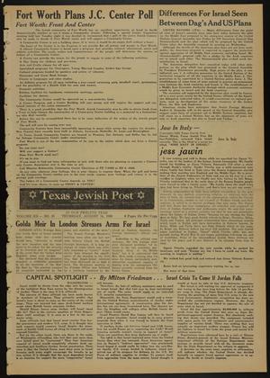 Primary view of object titled 'Texas Jewish Post (Fort Worth, Tex.), Vol. 12, No. 33, Ed. 1 Thursday, August 14, 1958'.