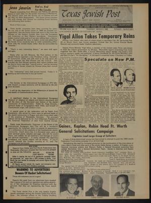 Texas Jewish Post (Fort Worth, Tex.), Vol. 23, No. 10, Ed. 1 Thursday, March 6, 1969