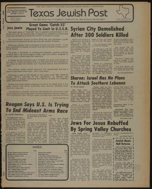 Primary view of object titled 'Texas Jewish Post (Fort Worth, Tex.), Vol. 36, No. 8, Ed. 1 Thursday, February 25, 1982'.
