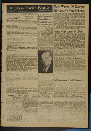 Primary view of object titled 'Texas Jewish Post (Fort Worth, Tex.), Vol. 12, No. 46, Ed. 1 Thursday, November 13, 1958'.