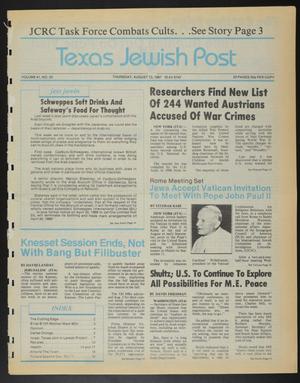 Texas Jewish Post (Fort Worth, Tex.), Vol. 41, No. 33, Ed. 1 Thursday, August 13, 1987