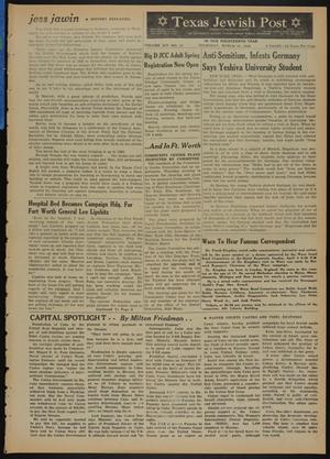 Primary view of object titled 'Texas Jewish Post (Fort Worth, Tex.), Vol. 14, No. 13, Ed. 1 Thursday, March 31, 1960'.