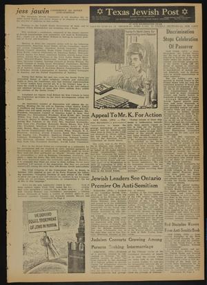 Primary view of object titled 'Texas Jewish Post (Fort Worth, Tex.), Vol. 18, No. 14, Ed. 1 Thursday, April 2, 1964'.