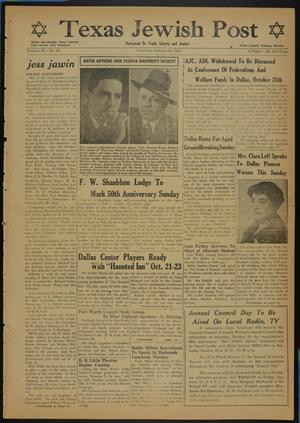 Primary view of object titled 'Texas Jewish Post (Fort Worth, Tex.), Vol. 6, No. 42, Ed. 1 Thursday, October 16, 1952'.