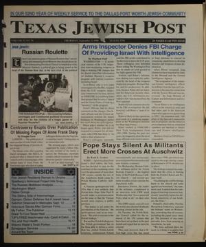 Primary view of object titled 'Texas Jewish Post (Fort Worth, Tex.), Vol. 52, No. 36, Ed. 1 Thursday, September 3, 1998'.