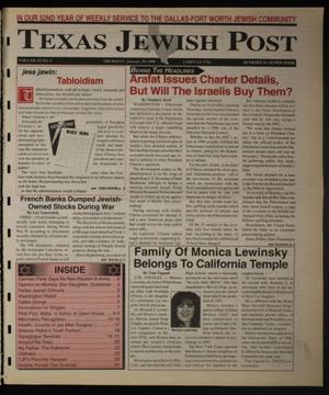 Primary view of object titled 'Texas Jewish Post (Fort Worth, Tex.), Vol. 52, No. 5, Ed. 1 Thursday, January 29, 1998'.
