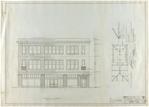 Primary view of object titled 'Masonic Building, Abilene, Texas: Front Elevation'.
