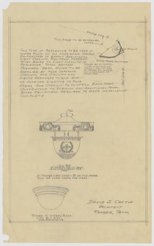 Primary view of object titled 'Masonic Temple, Ranger, Texas: Light Fixture Diagrams'.