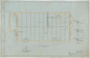 Primary view of object titled 'Club Building for B.P.O.E. Number 71, Dallas, Texas: First Floor Framing Plan'.