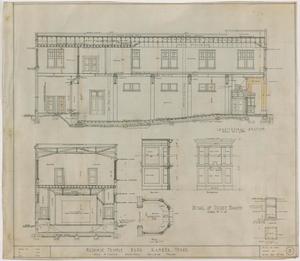 Primary view of object titled 'Masonic Temple, Ranger, Texas: Section and Ticket Booth Plan'.
