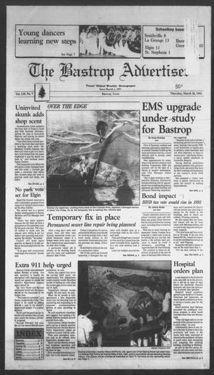 Primary view of object titled 'The Bastrop Advertiser (Bastrop, Tex.), Vol. 139, No. 7, Ed. 1 Thursday, March 26, 1992'.