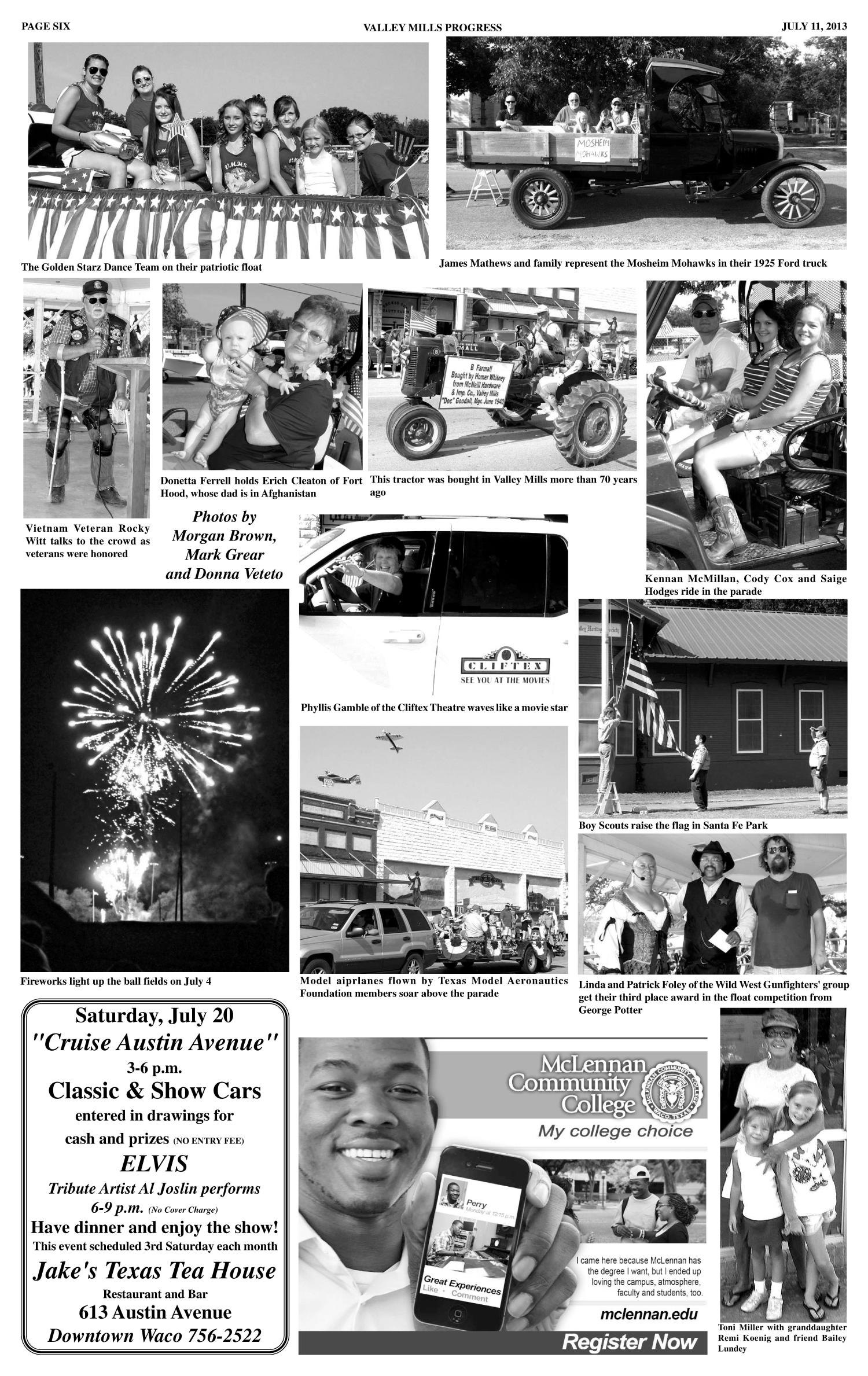 Valley Mills Progress (Valley Mills, Tex.), Vol. 24, No. 15, Ed. 1 Thursday, July 11, 2013
                                                
                                                    [Sequence #]: 6 of 10
                                                