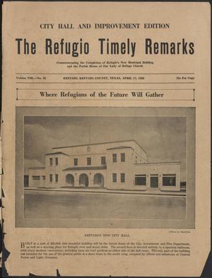 The Refugio Timely Remarks (Refugio, Tex.), Vol. 8, No. 26, Ed. 1 Friday, April 17, 1936