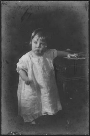 [Photograph of Mary Jones as a toddler wearing a white gown]