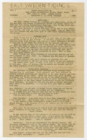 Primary view of object titled 'East Sweden Tidings, Volume 1, Number 1, December, 1944'.