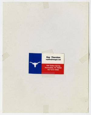 Primary view of object titled '[Ray Thornton's Business Card]'.